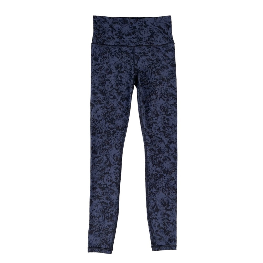 Athleta Elation Textured Tight Small Frosted Floral Blue High Rise Leggings